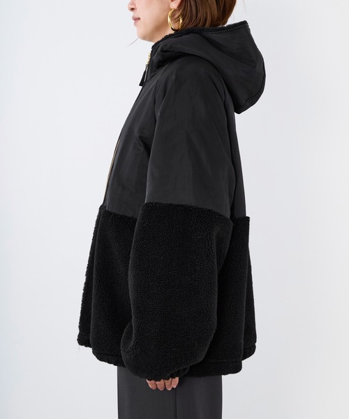 MICA&DEAL（マイカ＆ディール）の「ボアドッキングフーデットブルゾン（ブルゾン・レディース・オフホワイト/ブラック/ブラウン・FREE）」の17枚目の写真