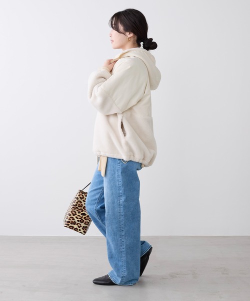 MICA&DEAL（マイカ＆ディール）の「ボアドッキングフーデットブルゾン（ブルゾン・レディース・オフホワイト/ブラック/ブラウン・FREE）」の14枚目の写真