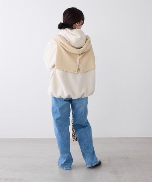 MICA&DEAL（マイカ＆ディール）の「ボアドッキングフーデットブルゾン（ブルゾン・レディース・オフホワイト/ブラック/ブラウン・FREE）」の19枚目の写真