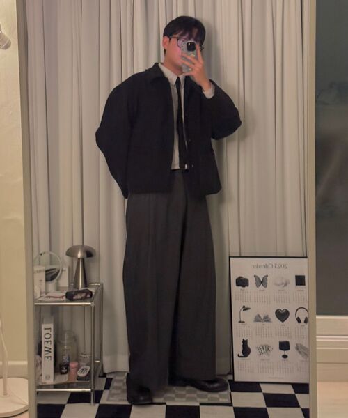 SIGNATURE（シグネチャ）の「ワンタックワイドスラックス[グレー]（スラックス・レディース・その他・SMALL/MEDIUM/LARGE）」の3枚目の写真