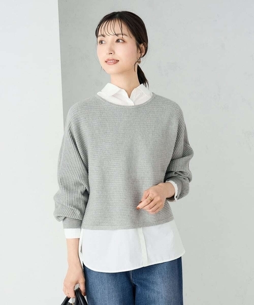 a.v.v（アーヴェヴェ）の「【2SET】クロップドニット＆ニットベスト（ニット/セーター・レディース・ブルー/グレー/グレー系その他/ブラック・34/36/38/42/40）」の3枚目の写真