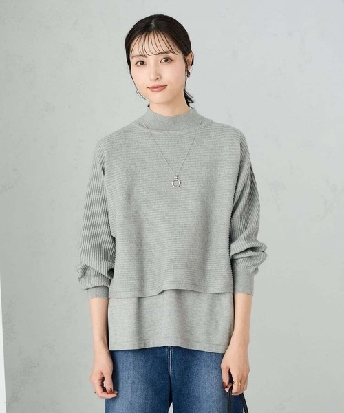 a.v.v（アーヴェヴェ）の「【2SET】クロップドニット＆ニットベスト（ニット/セーター・レディース・ブルー/グレー/グレー系その他/ブラック・34/36/38/42/40）」の16枚目の写真