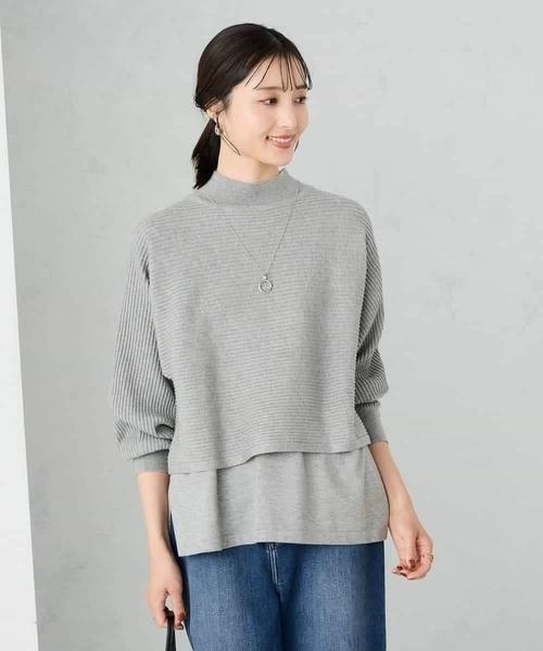 a.v.v（アーヴェヴェ）の「【2SET】クロップドニット＆ニットベスト（ニット/セーター・レディース・ブルー/グレー/グレー系その他/ブラック・34/36/38/42/40）」の17枚目の写真
