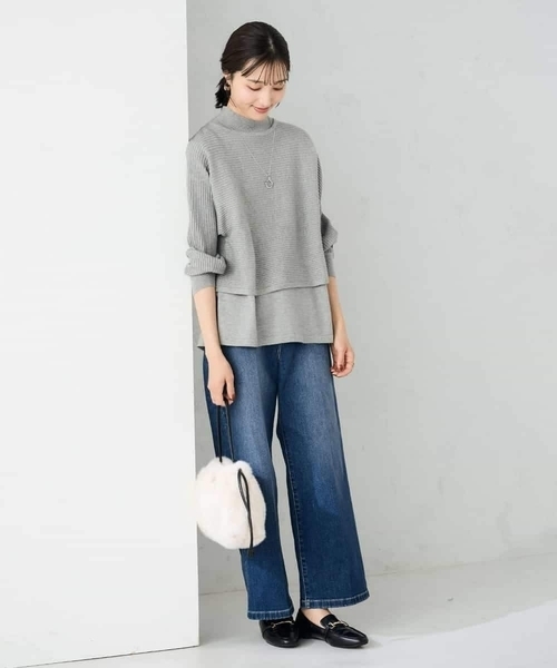 a.v.v（アーヴェヴェ）の「【2SET】クロップドニット＆ニットベスト（ニット/セーター・レディース・ブルー/グレー/グレー系その他/ブラック・34/36/38/42/40）」の21枚目の写真