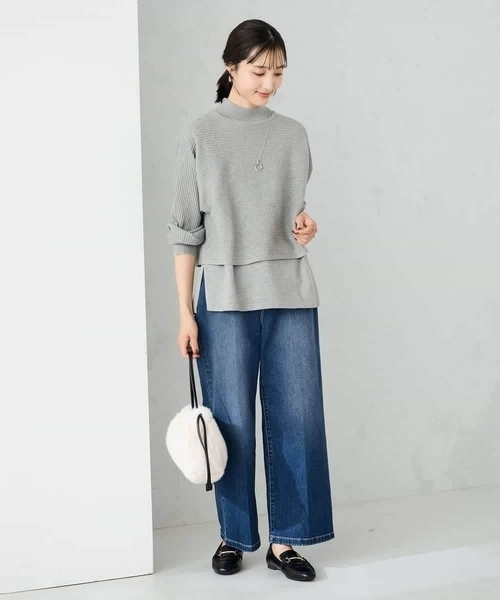 a.v.v（アーヴェヴェ）の「【2SET】クロップドニット＆ニットベスト（ニット/セーター・レディース・ブルー/グレー/グレー系その他/ブラック・34/36/38/42/40）」の22枚目の写真