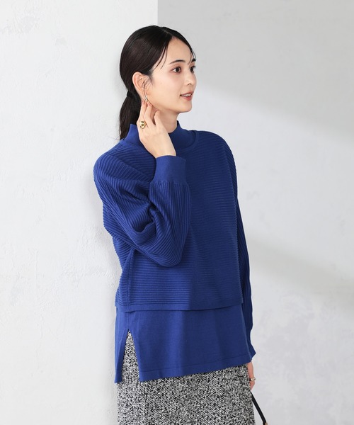 a.v.v（アーヴェヴェ）の「【2SET】クロップドニット＆ニットベスト（ニット/セーター・レディース・ブルー/グレー/グレー系その他/ブラック・34/36/38/42/40）」の6枚目の写真