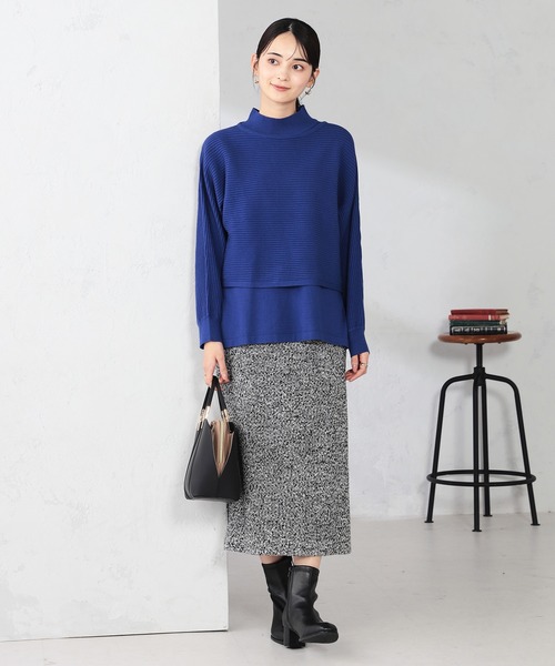a.v.v（アーヴェヴェ）の「【2SET】クロップドニット＆ニットベスト（ニット/セーター・レディース・ブルー/グレー/グレー系その他/ブラック・34/36/38/42/40）」の8枚目の写真