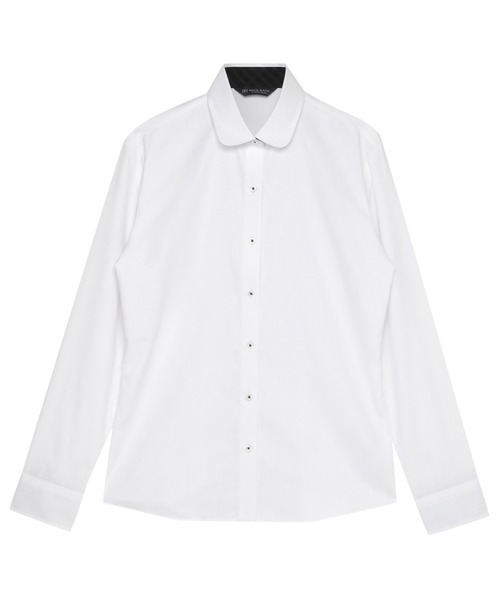 TOKYO SHIRTS(トウキョウシャツ)の「【透け防止】 形態安定ノンアイロン ラウンド 長袖ビジネスワイシャツ(ビジネスシャツ・レディース・ホワイト・S/M/L/LL/XL)」の1枚目の写真