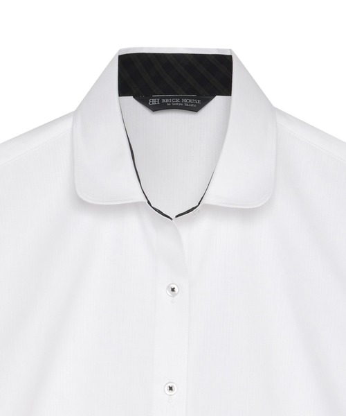TOKYO SHIRTS(トウキョウシャツ)の「【透け防止】 形態安定ノンアイロン ラウンド 長袖ビジネスワイシャツ(ビジネスシャツ・レディース・ホワイト・S/M/L/LL/XL)」の3枚目の写真