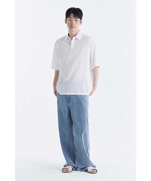 MUSINSA STANDARD（ムシンサスタンダード）の「リネンライクエクストラワイドデニムパンツ[ライトインディゴ]（デニムパンツ・メンズ・その他・27/28/29/34/32/30/31/33/26/40/38/42/36）」の11枚目の写真