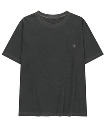 ピグメントストライプベーシック半袖Tシャツ[チャコール]
