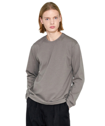 ストレッチアップ ヘビコットン長袖Tシャツ_ココア
