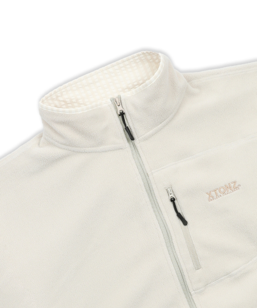 XTONZ(エクストーンズ)の「XJ134 チェックミックスフリースジャケット (アイボリー)(その他アウター・メンズ・その他・MEDIUM/LARGE)」の5枚目の写真