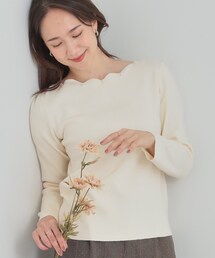 DRESKIP（ドレスキップ）の「スカラップネックが上品 ビジューニット（ニット/セーター）」