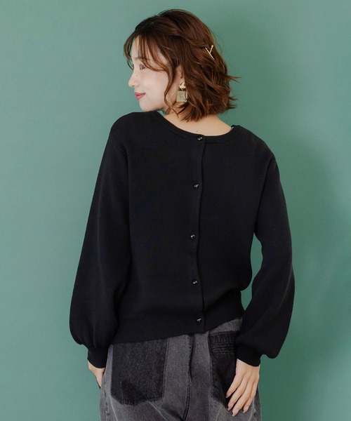 ScoLar(スカラー)の「153680:ひょっこりネコ×フリル付き 4WAYプルオーバー(カーディガン/ボレロ・レディース・ローズ/ブルー/ブラック・M)」の16枚目の写真