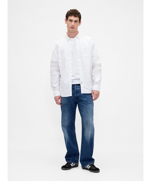 GAP(ギャップ)の「スタンダードフィット オックスフォードシャツ(シャツ/ブラウス・メンズ・ピンク/ホワイト/ホワイト×ブルー/ネイビー・M/S/XS/XL/L)」の5枚目の写真