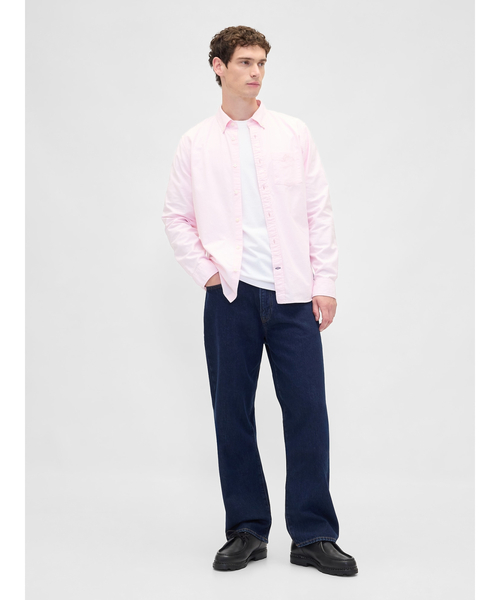 GAP(ギャップ)の「スタンダードフィット オックスフォードシャツ(シャツ/ブラウス・メンズ・ピンク/ホワイト/ホワイト×ブルー/ネイビー・M/S/XS/XL/L)」の6枚目の写真