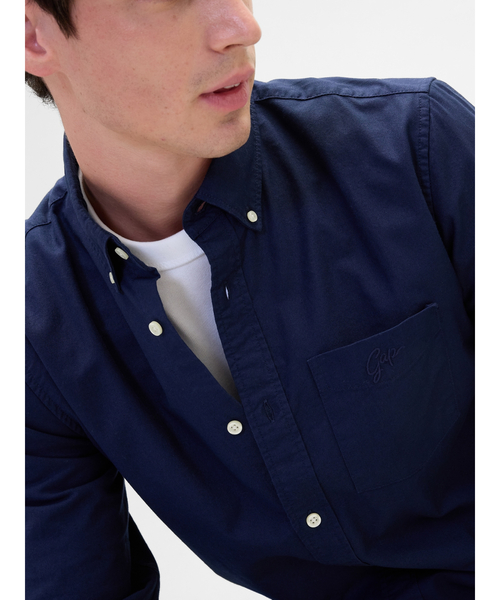 GAP(ギャップ)の「スタンダードフィット オックスフォードシャツ(シャツ/ブラウス・メンズ・ピンク/ホワイト/ホワイト×ブルー/ネイビー・M/S/XS/XL/L)」の15枚目の写真