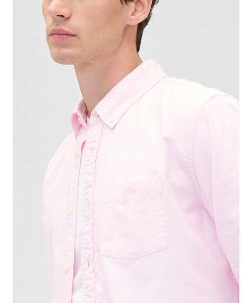 GAP(ギャップ)の「スタンダードフィット オックスフォードシャツ(シャツ/ブラウス・メンズ・ピンク/ホワイト/ホワイト×ブルー/ネイビー・M/S/XS/XL/L)」の16枚目の写真
