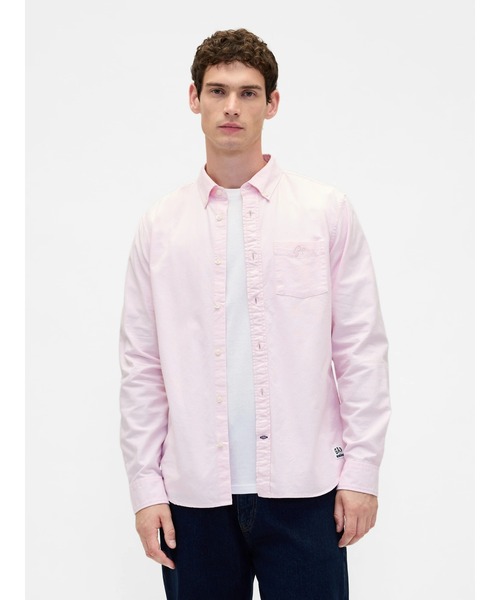 GAP(ギャップ)の「スタンダードフィット オックスフォードシャツ(シャツ/ブラウス・メンズ・ピンク/ホワイト/ホワイト×ブルー/ネイビー・M/S/XS/XL/L)」の4枚目の写真