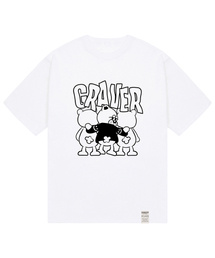 [ユニセックス]3ベアコミックスロゴ半袖Tシャツ_ホワイト