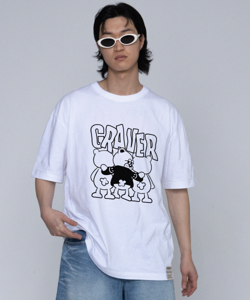 GRAVER（グレーバー）の「[ユニセックス]3ベアコミックスロゴ半袖Tシャツ_ホワイト（Tシャツ/カットソー・レディース・ホワイト・X-LARGE/SMALL/MEDIUM/LARGE）」の8枚目の写真