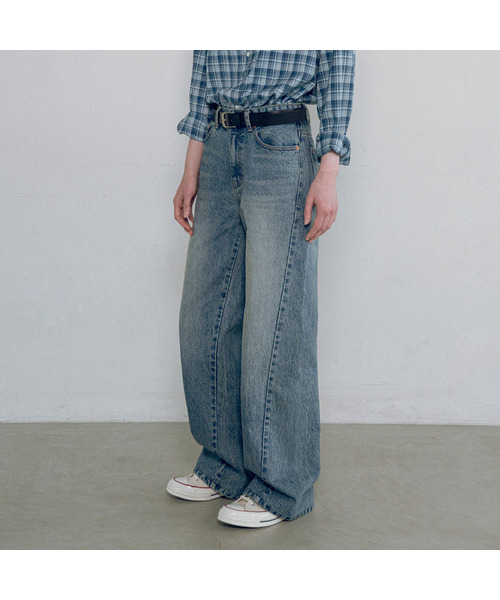P3255 カーブドデニムパンツ