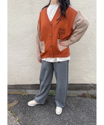 WORLD WIDE LOVE 配色ニットカーディガン WORLD WIDE LOVE! カーディガンの通販