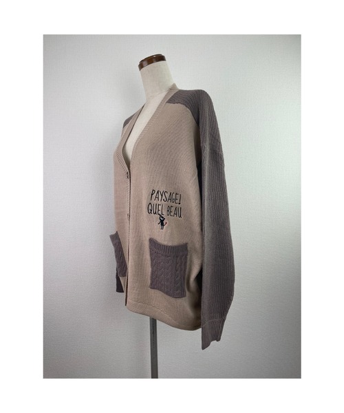 Rydia（リディア）の「ドルマン配色ニットカーディガン（カーディガン/ボレロ・レディース・ブラック/オレンジ/ベージュ・M）」の14枚目の写真