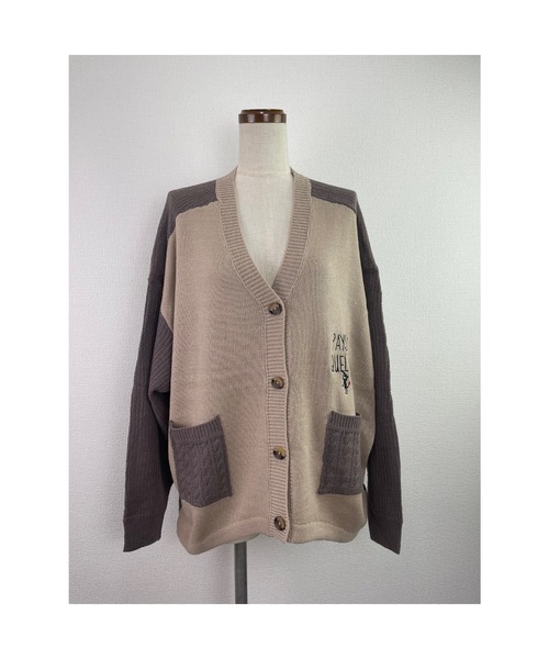 Rydia（リディア）の「ドルマン配色ニットカーディガン（カーディガン/ボレロ・レディース・ブラック/オレンジ/ベージュ・M）」の13枚目の写真