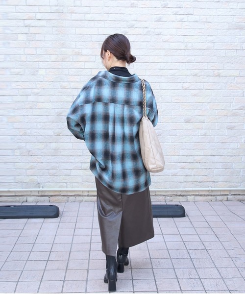 Brown&Street（ブラウンアンドストリート）の「フランネルチェックシャツ（シャツ/ブラウス・レディース・ブルー/ホワイト・FREE）」の18枚目の写真