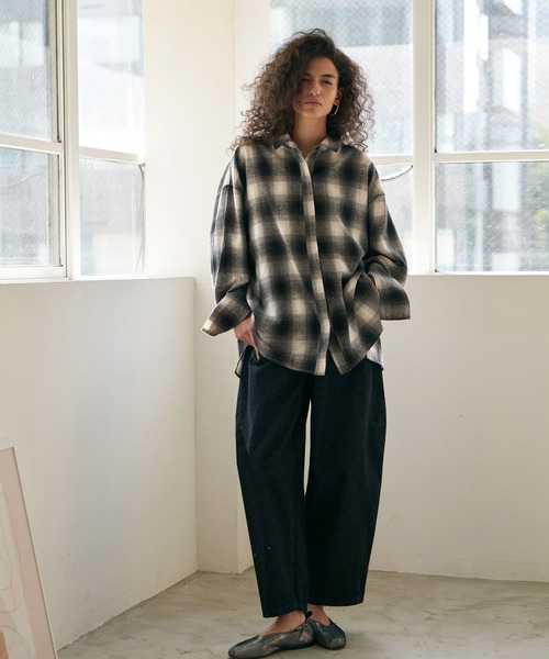 Brown&Street（ブラウンアンドストリート）の「フランネルチェックシャツ（シャツ/ブラウス・レディース・ブルー/ホワイト・FREE）」の19枚目の写真