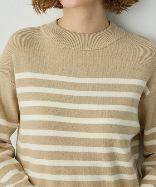 Petit Honfleur（プチオンフルール）の「配色ボーダーブルオーバー【洗濯機OK・もちもち素材】（ニット/セーター・レディース・ベージュ/ネイビー/アイボリー・M/L）」の20枚目の写真