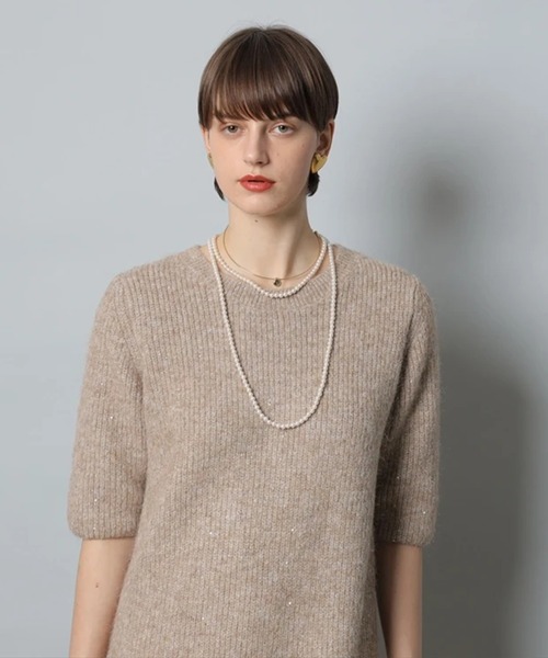 CADUNE（カデュネ）の「メランジミニワンピース（ワンピース・レディース・ホワイト/ライトグレー/キャメル・38/36）」の7枚目の写真