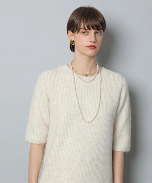 CADUNE（カデュネ）の「メランジミニワンピース（ワンピース・レディース・ホワイト/ライトグレー/キャメル・38/36）」の11枚目の写真