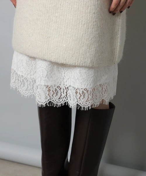 CADUNE（カデュネ）の「メランジミニワンピース（ワンピース・レディース・ホワイト/ライトグレー/キャメル・38/36）」の12枚目の写真