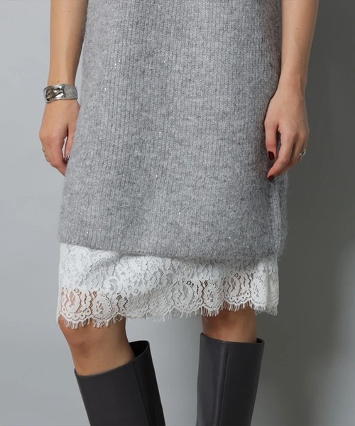 CADUNE（カデュネ）の「メランジミニワンピース（ワンピース・レディース・ホワイト/ライトグレー/キャメル・38/36）」の17枚目の写真