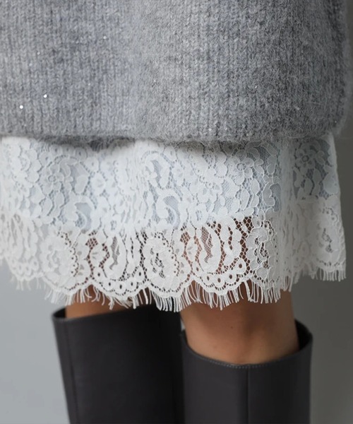 CADUNE（カデュネ）の「メランジミニワンピース（ワンピース・レディース・ホワイト/ライトグレー/キャメル・38/36）」の18枚目の写真