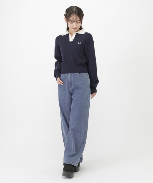 GLOBAL WORK（グローバルワーク）の「メルティポロセーター/AND YUA ANY/611229（ニット/セーター・キッズ・ネイビー/ライトグレー・MEDIUM/SMALL）」の16枚目の写真