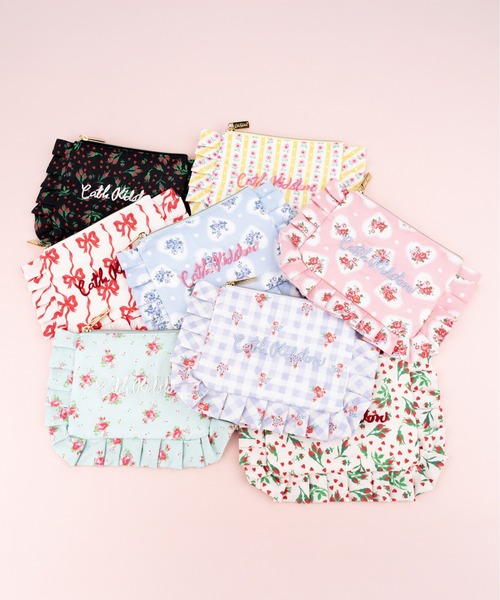 Cath Kidston(キャスキッドソン)の「フリルティッシュポーチ(ポーチ・レディース・イエロー/パープル/レッド/ピンク/ライトグリーン/サックスブルー/アイボリー/ブラック・FREE)」の6枚目の写真