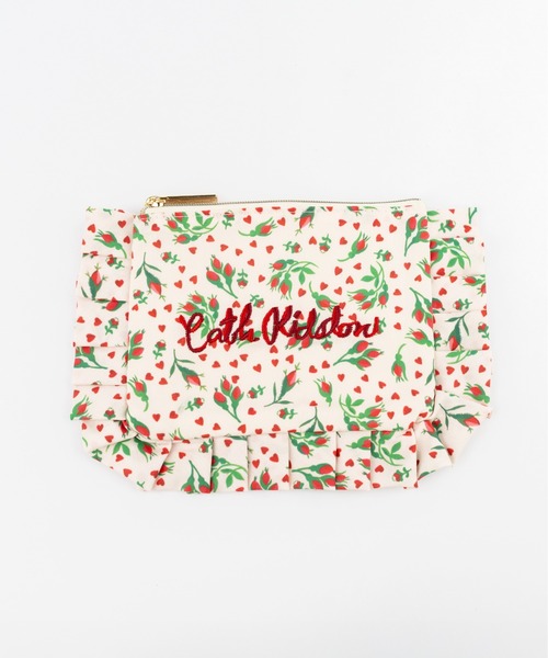 Cath Kidston(キャスキッドソン)の「フリルティッシュポーチ(ポーチ・レディース・イエロー/パープル/レッド/ピンク/ライトグリーン/サックスブルー/アイボリー/ブラック・FREE)」の2枚目の写真