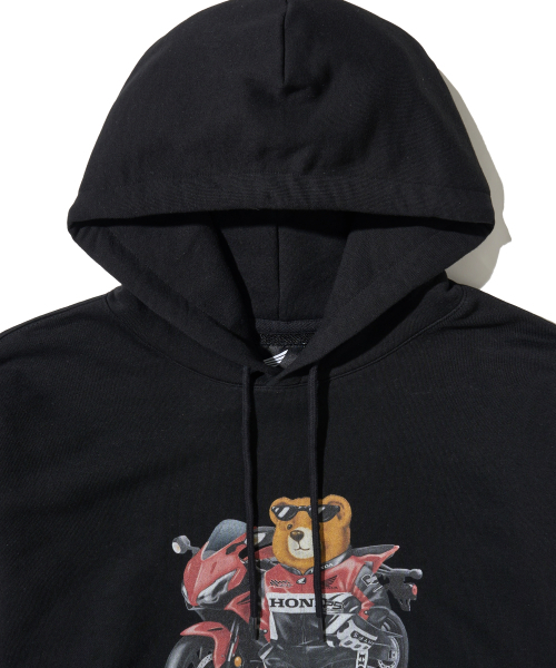 PHYPS MOTORCYCLE(フィップスモーターサイクル)の「Racing Bear Hoodie Black(パーカー・メンズ・その他・LARGE/X-LARGE/SMALL/MEDIUM)」の3枚目の写真