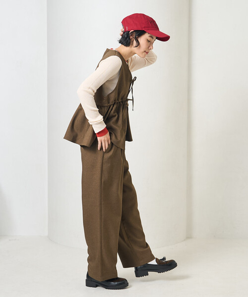 セットアイテム】ペプラム ビスチェ パンツ セットアップ