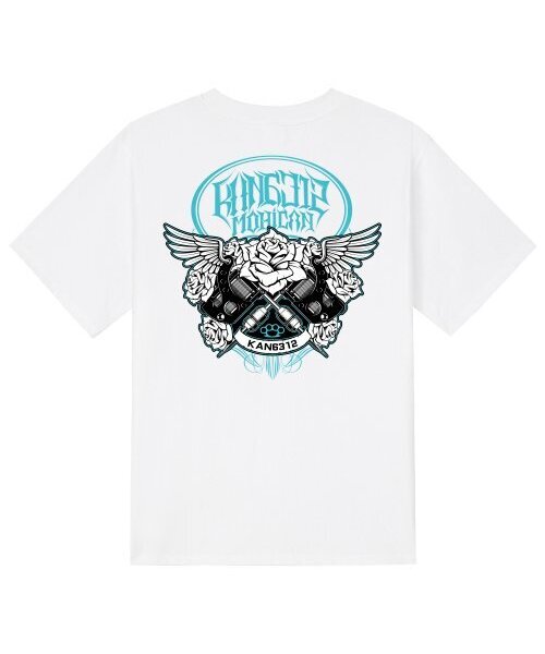 KAN6312(カン6312)の「KTW0064 タトゥーマシン 半袖Tシャツ - ホワイト(Tシャツ/カットソー・メンズ・その他・LARGE/MEDIUM/SMALL/X-LARGE)」の1枚目の写真