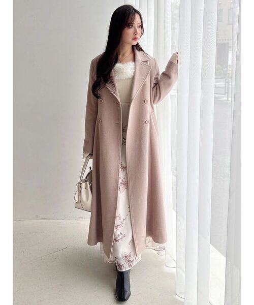 MERCURYDUO(マーキュリーデュオ)の「花柄オフショルニットドッキングワンピース(ワンピース・レディース・アイボリー/ブラウン・MEDIUM/SMALL)」の16枚目の写真