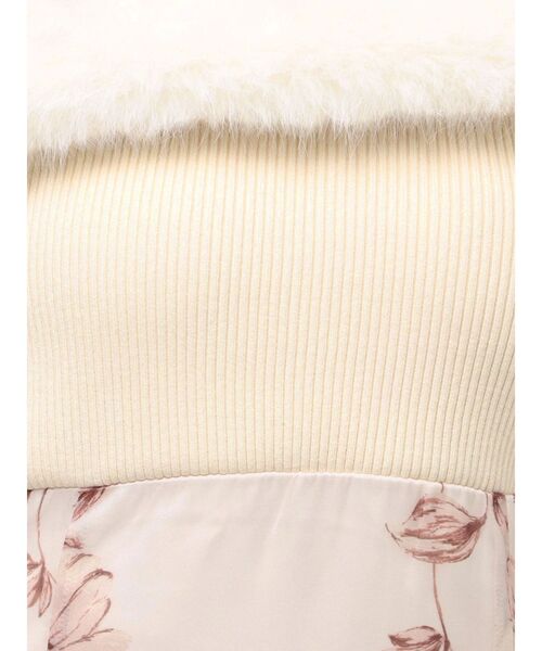 MERCURYDUO(マーキュリーデュオ)の「花柄オフショルニットドッキングワンピース(ワンピース・レディース・アイボリー/ブラウン・MEDIUM/SMALL)」の7枚目の写真