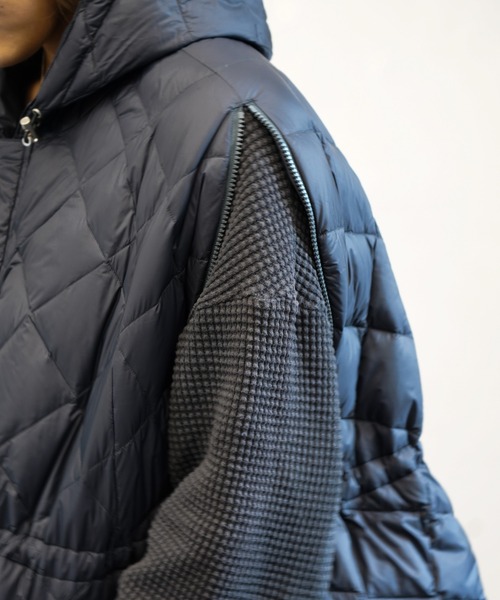 TAION(タイオン)の「TAION / タイオン CITY DOWN CAPE (TAION-CPCI) シティ ダウンケープ レディース(ダウンジャケット/コート・レディース・チャコールグレー/ベージュ/ダークネイビー/ブラック・ONE SIZE)」の10枚目の写真