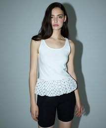 LUMI DOT BALLOON SLEEVELESS - WHITE