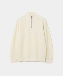 half zip-up knit ivory