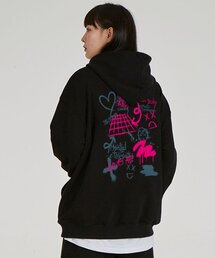 ASTRAL PROJECTION（アストラルプロジェクション）の「バックグラフィティワッフル裏毛フードパーカー_ブラック（パーカー）」